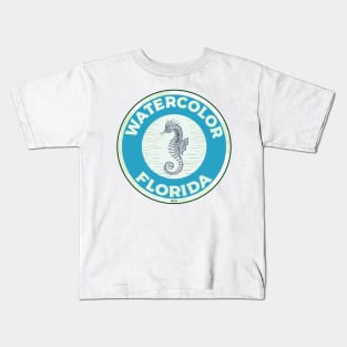 Watercolor Florida Crab 30A 30 A Emerald Coast Walton County Beach Kids T-Shirt